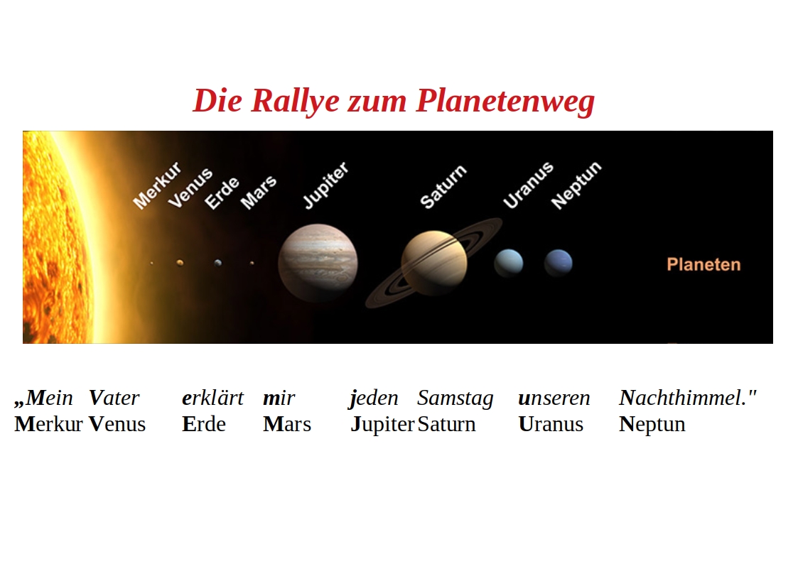 Rallye zum Planetenweg